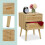 Bedside Table with 2 Wood-Effect Rattan Drawers 5