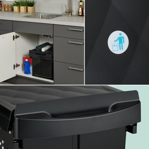 Pull-Out Kitchen Waste Bin with Odor-Blocking Lid 2