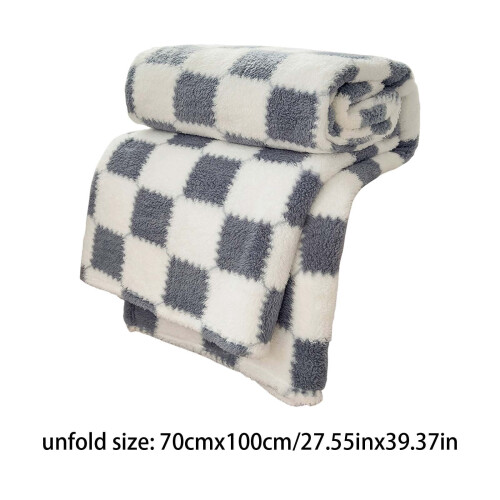 Soft Fuzzy Throw Blanket 30x40 Blue Plaid 2