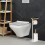 Toilet Roll Holder with Shelf - Iron & Bamboo 3