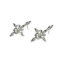 Stylish Skull and Upside down Crosses Earrings Fashion