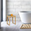 Taburete de baño de madera de nogal: versátil para el hogar 2