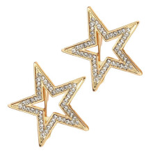 2Pc Zinc Alloy Star Pin Brooch with Easy Clip Design For-Gold