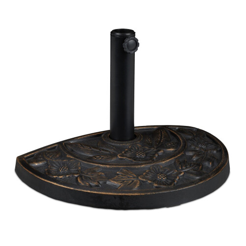 Semi-Circular Parasol Base, Polyresin, Floral Design