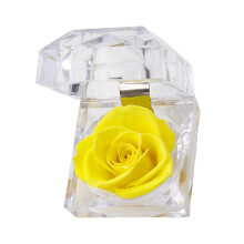 Flower in Acrylic Jewelry Display Box Home Decoration-Yellow