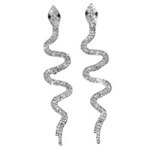 Boucle d'oreille serpent couleur argent pour femmes,-Argent
