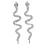 Boucle d'oreille serpent couleur argent pour femmes,-Argent 1