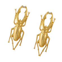 Boucles d'oreilles inspirées des coccinelles-Couleur or