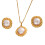 Ensemble de collier et boucles d'oreilles en perles-E7708 1