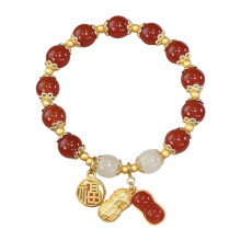 Beautiful Handcrafted Beaded Wrist Jewelry Elegant Chinese-Red