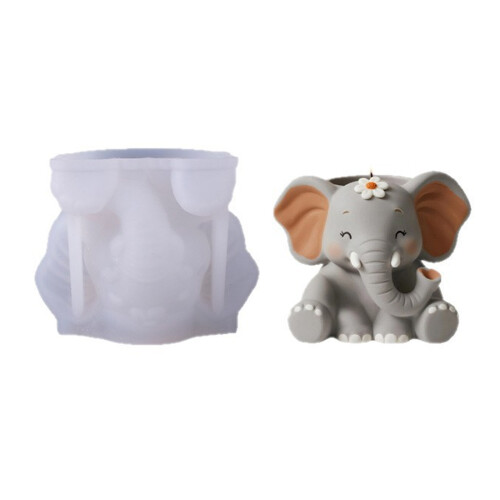 Elephant Shaped Silicone Making Mold for Creative Flower Pot and
