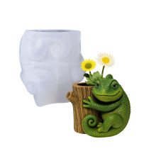 Lizard Stump Design Silicone Mold For Crafting Resin Pots And