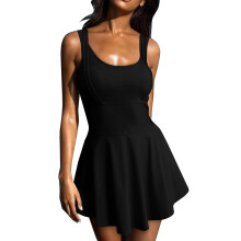 Womens Sleeveless Athletic Tennis Golf Dress Underneath-Black M