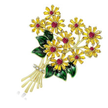 Leichte Legierungs-Gänseblümchen-Blumenstrauß-Anstecknadeln-Gold