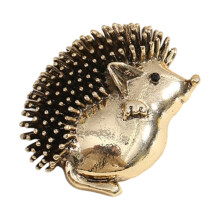 Einzigartige emaillierte Igel-Anstecknadel mit Tiermotiv,-Gold