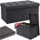 Gray Velvet Storage Pouf - Foldable, 76x38x38 cm 1