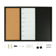 3-in-1-Kombinationstafel mit Whiteboard, Korkplatte und Planer