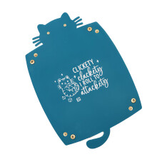 Chic Foldable Charm Tray Showcasing Adorable Animal Print-Blue