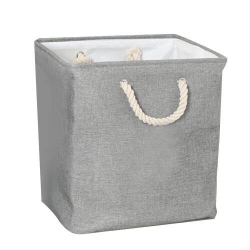 Fabric Storage Hamper Cotton Cloth Laundry Basket Grey
