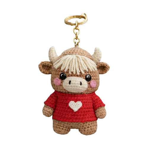 Modieuze Highland Cow-sleutelhangers-A