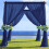 Navy Blue Sheer Chiffon Curtain Panel 5 ft x 14 ft 1