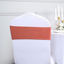 5 Spandex Chair Sashes Terracotta Wedding Decor