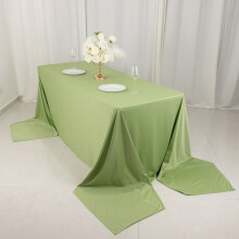 Sage Green Scuba Polyester Rectangle Tablecloth 90 x 156 in
