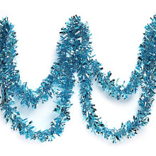 Light Blue Metallic Tinsel Garland 4" x 25'