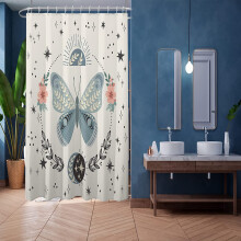Boho Butterfly Shower Curtain 36x72in Waterproof Polyester