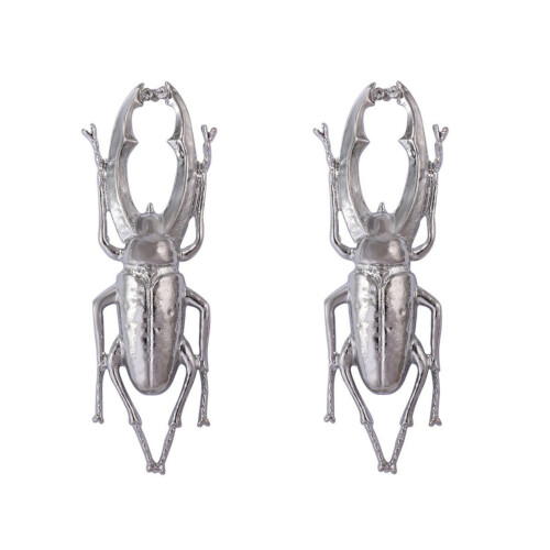 Boucles d'oreilles pendantes coccinelles-argent