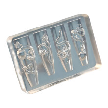 Moule à ongles en silicone souple réutilisable avec des motifs