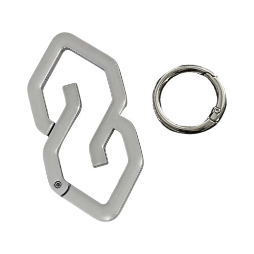 Creative Keychain Base Geometric Design Zinc-ancient silver