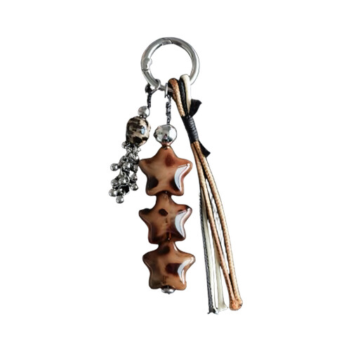 Porte-clés décoratif élégant en acrylique imprimé léopard, en
