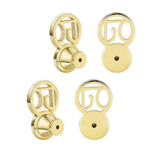 4-pack elegante oorbelaccessoires met sluiting, ovale vorm-Goud