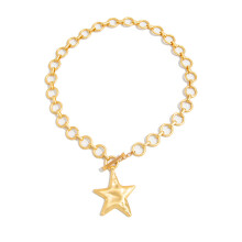 Delicate Star Shaped Necklace Pendant Charm Clavicle-Gold-color