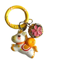 Charmant petit cheval porte-clés comprend une clochette-5