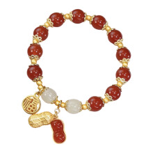 Elegantes Perlenarmband im chinesischen Stil,-Rot