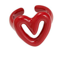 Fashionable Hollow Out Love Heart Knuckles Rings Irregular-Red