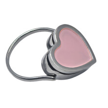 Stainless Steel Openable Heart Shape Dating Rings-pink acrylic