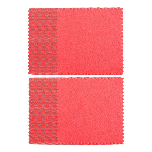 50Pieces Heavy Type Silver Cleaning Cloth Silver-rose red