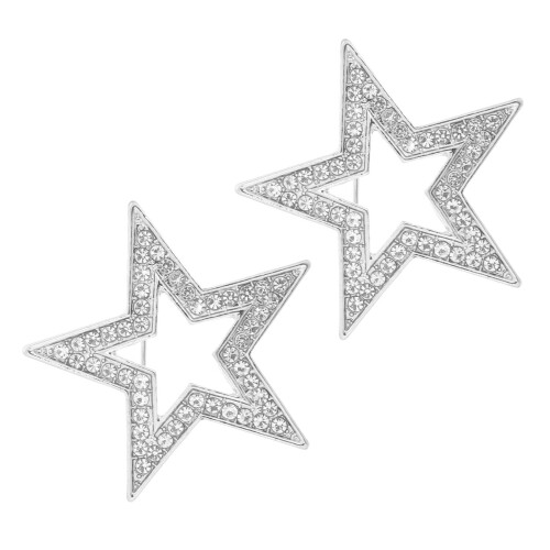 2xClassic Five Pointed Star Brooch For Simple Dressing-Silver