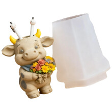 Reusable Silicone Pen Holder Mold For Handmade Cow Shape Planter