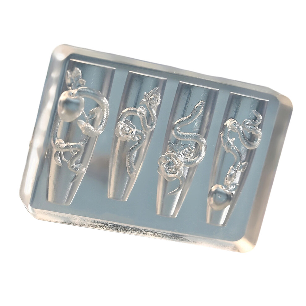 Nail Art Supplies Snake Rose Candelabra Silicone Mould for