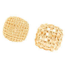 2Pcs Stylish Alloy Stackable Rings Geometric Pattern-Gold-color