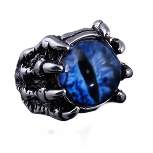 Wolf Claw Demons Eye Finger Rings Adjustable Opening Rings-Blue