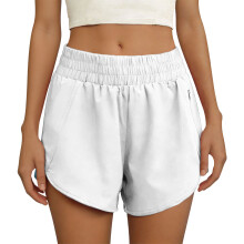 Atmungsaktive, feuchtigkeitsableitende Damen-Shorts mit-Weiß XXL