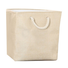 Fabric Storage Hamper Cotton Cloth Laundry Basket Grey