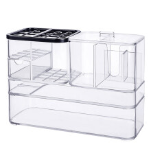 Stapelbare, transparente Kosmetikaufbewahrungsbox mit mehreren