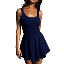 Womens Sleeveless Athletic Tennis Golf Dress-navy blue S