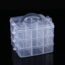 3-Tier 18-Grid Transparent Stackable Storage Box